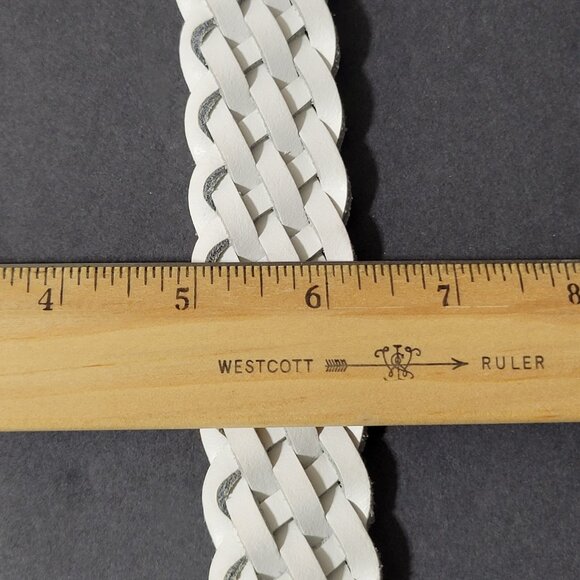 White Woven Casual Design Genuine Leather Belt ~ Made in Guatemala ~ Size ML - Picture 8 of 8